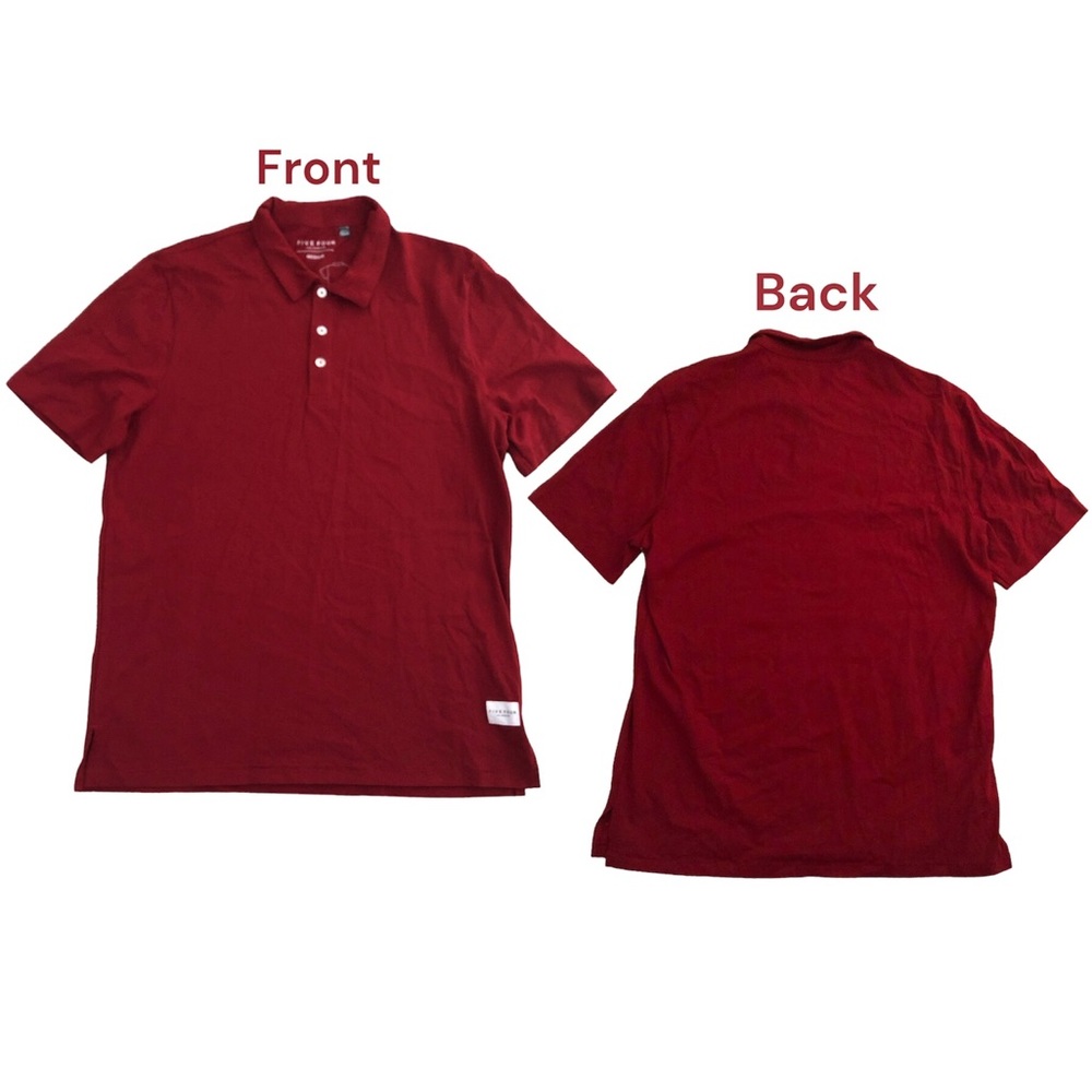 Five Four Polo Shirt Mens Size M Red Short Sleeve